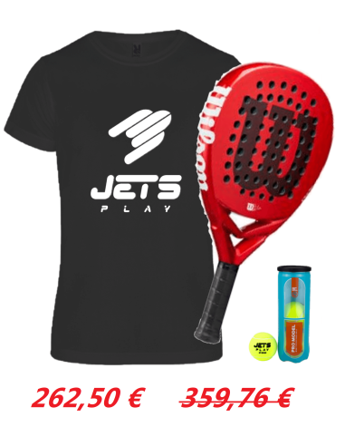 Pack Wilson Bela Pro V2 + Camiseta JetsPlay + Bote de pelotas JetsPlay Pro