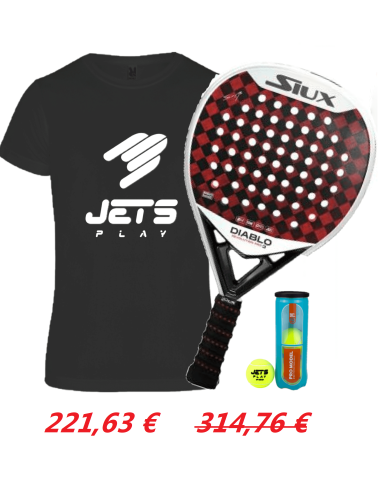 Pack Siux Diablo Revolution Pro 3 2024 + Camiseta JetsPlay + Bote de bolas JetsPlay Pro