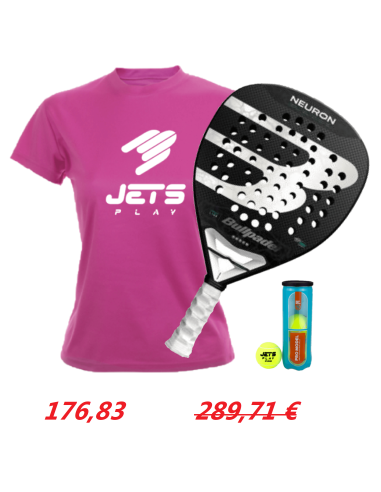 Pack Pala Bullpadel Neuron 2024 + Camiseta JetsPlay + Bote de bolas JetsPlay Pro