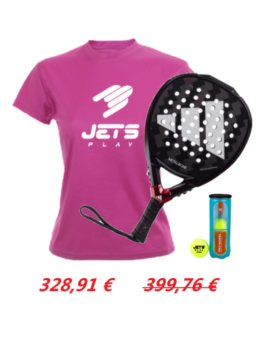 Pack Pala Adidas Metalbone 3.3 2024 + Camiseta JetsPlay + Bote de Pelotas JetsPlay Pro