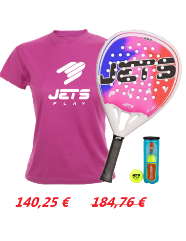 Pack Pala JetsPlay P51 + Camiseta JetsPlay + Bote de bolas JetsPlay PRO