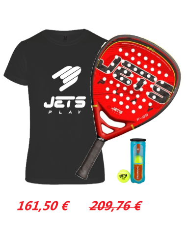 Pack Pala JetsPlay F23 + Camiseta JetsPlay + Bote de bolas JetsPlay PRO