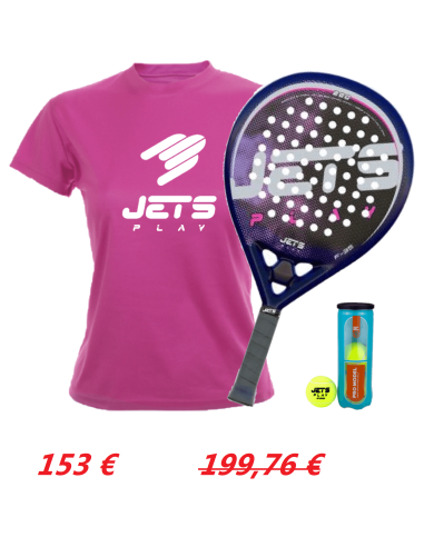 Pack Pala JetsPlay F35 + Camiseta JetsPlay + Bote de bolas JetsPlay PRO