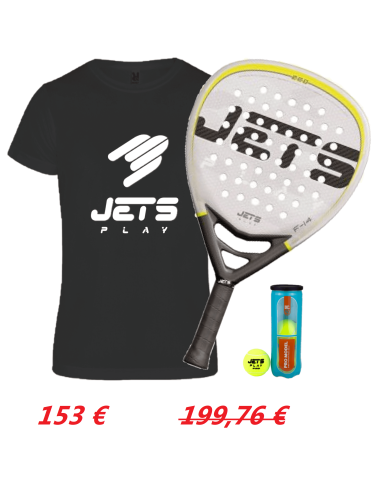 Pack Pala JetsPlay F14 + Camiseta JetsPlay + Bote de bolas JetsPlay PRO