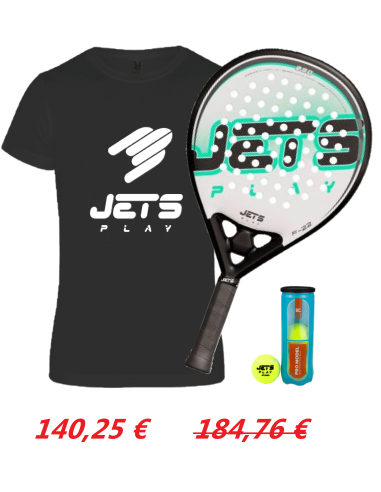 Pack Pala JetsPlay F22 + Camiseta JetsPlay + Bote de bolas JetsPlay PRO